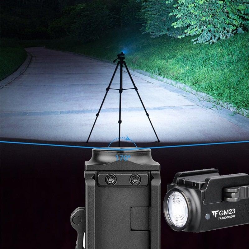 Rechargeable Spotlight Flashlight Waterproof Adjustable High Lumen Super Bright USB LED Tactical Flashlight Gift Giving Torch Rail Mounted Flashlight For Outdoor Camping Hiking Fishing Jogging Walking