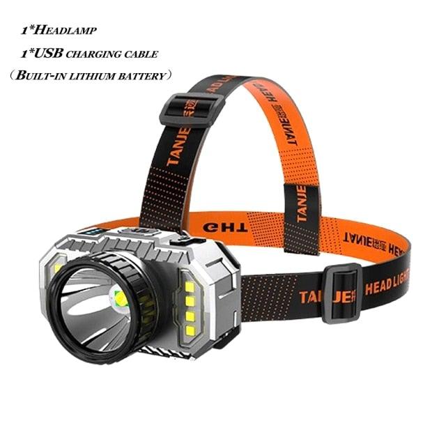 Rechargeable Super Bright High Lumen Strong Light LED Head-Mounted Headlamp Waterproof Long-Range Flashlight For Outdoor Camping Household Riding Night Fishing Headlight