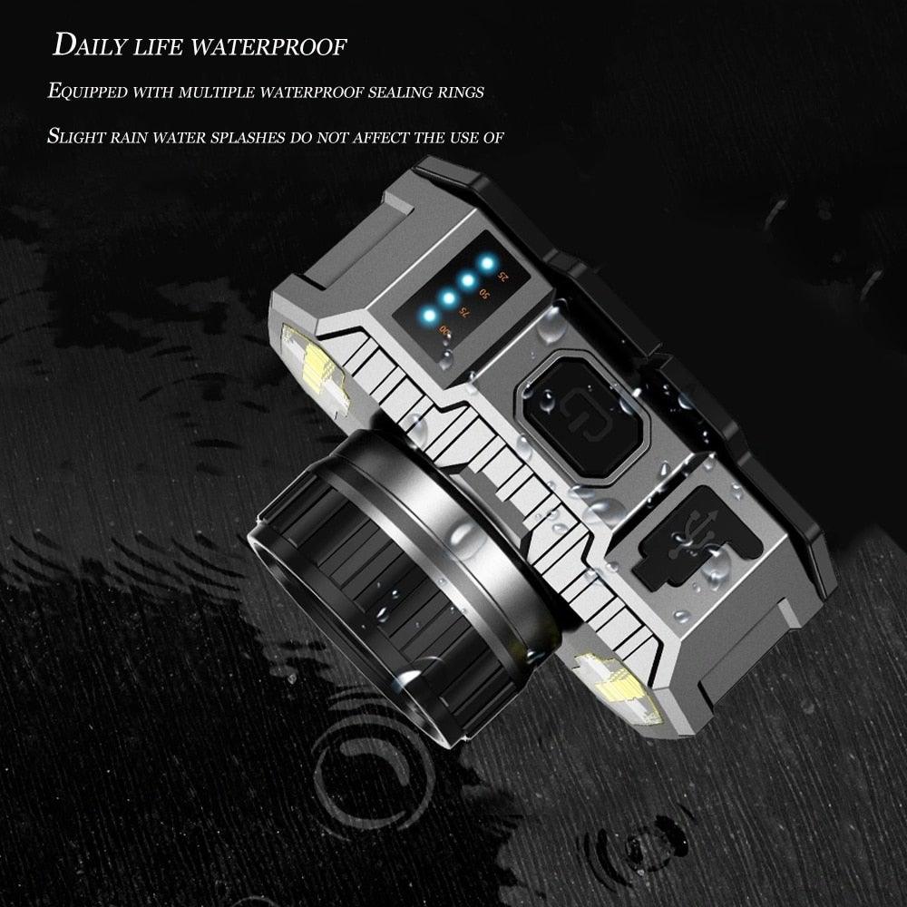 Rechargeable Super Bright High Lumen Strong Light LED Head-Mounted Headlamp Waterproof Long-Range Flashlight For Outdoor Camping Household Riding Night Fishing Headlight