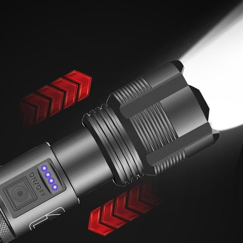 Rechargeable Tactical Flashlight USB LED High Quality Zoomable Torchlight High Lumen Super Bright Flashlight Waterproof Flashlight For Outdoor Best Camping Hiking Riding Flashlight