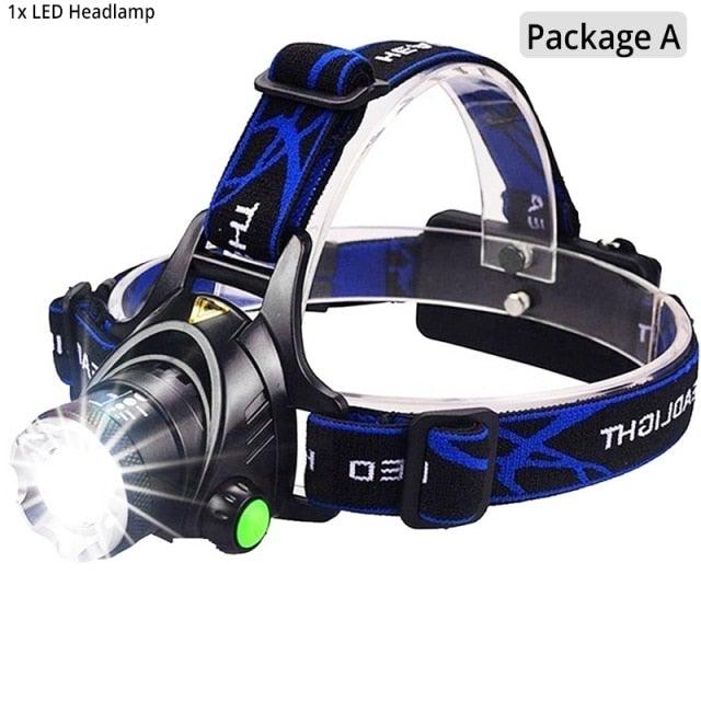 Rechargeable Ultra-bright High Lumen LED Headlamp Hands-Free USB Zoomable Headlight Waterproof Super Bright Head Lights For Fishing Camping Hiking Riding JoggingTorch Flashlight