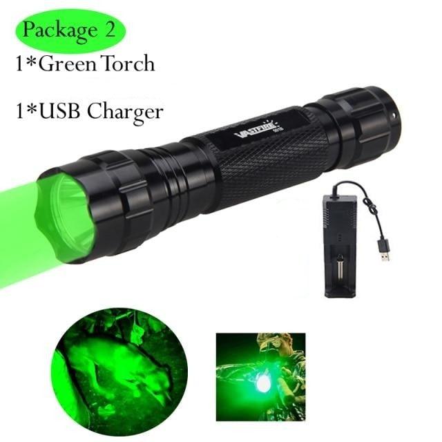 Rechargeable USB Charger High Lumen LED Light Tactical Flashlight With Rail Mount Led Light White Tactical Flashlight Pressure Switch For Long Distance Night Hunting