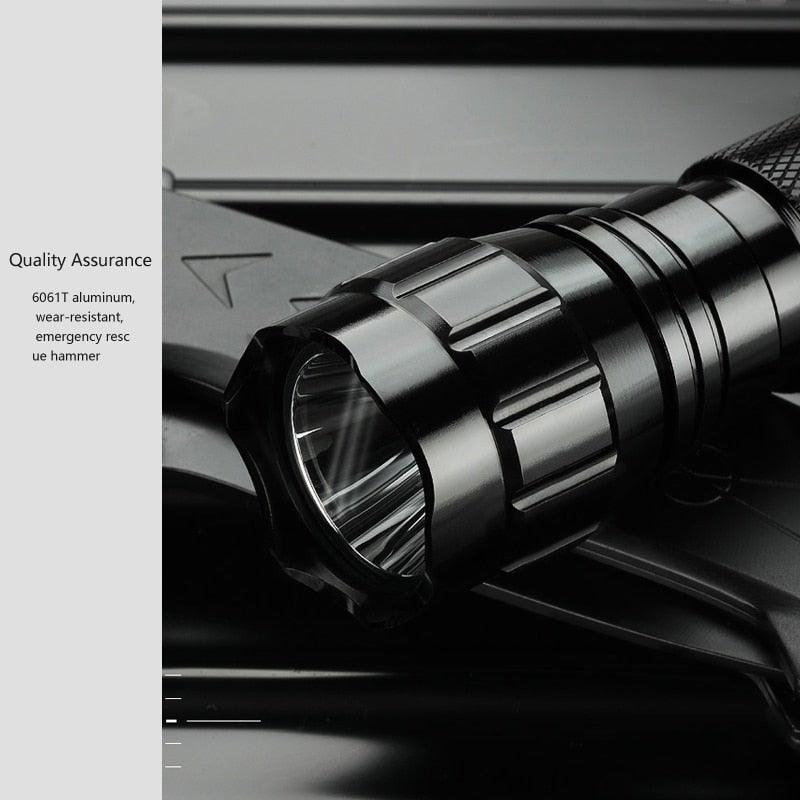 Rechargeable USB Charger High Lumen LED Light Tactical Flashlight With Rail Mount Led Light White Tactical Flashlight Pressure Switch For Long Distance Night Hunting