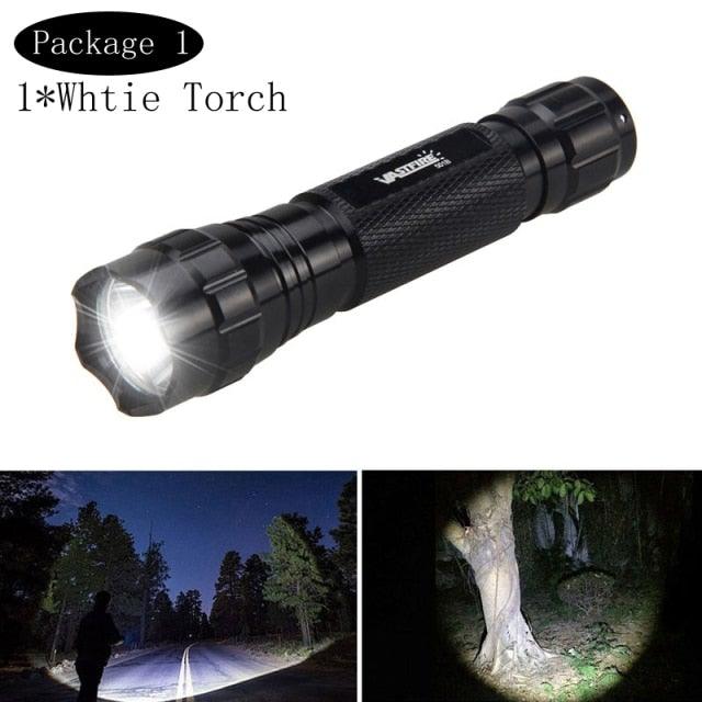 Rechargeable USB Charger High Lumen LED Light Tactical Flashlight With Rail Mount Led Light White Tactical Flashlight Pressure Switch For Long Distance Night Hunting