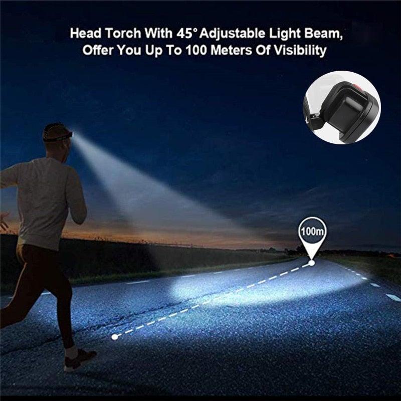 Rechargeable Usb Headlamp 500m Long Range Waterproof Headlight Lightweight Flashlight Hight Lumens Adjustable Floodlight For Outdoor Searchlight Hiking Camping Running Fishing Best Headlamps