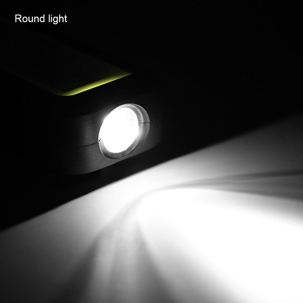 Rechargeable USB LED Work Lights Bright Flashlight and Work Light with Clip and Magnetic Base and Rotatable Clip Magnetic Flashlight For Working Inspection Camping Car Repair Maintenance