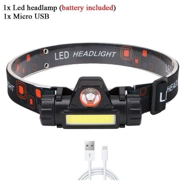 Rechargeable Waterproof Powerful LED Headlamp Portable Mini Built-in 18650 Battery Flashlight For Portable Head Lamp Flashlight, Outdoor Lightweight Durable Headlight For Outdoor Running Camping Reading Fishing Walking Jogging Headlight