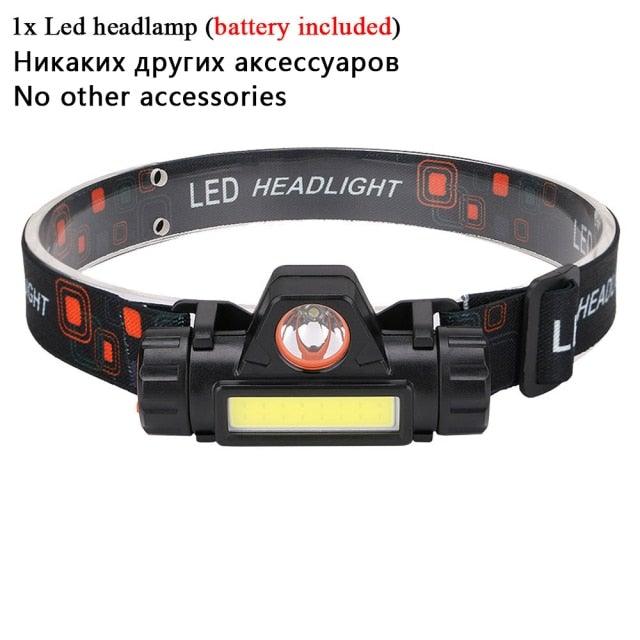 Rechargeable Waterproof Powerful LED Headlamp Portable Mini Built-in 18650 Battery Flashlight For Portable Head Lamp Flashlight, Outdoor Lightweight Durable Headlight For Outdoor Running Camping Reading Fishing Walking Jogging Headlight