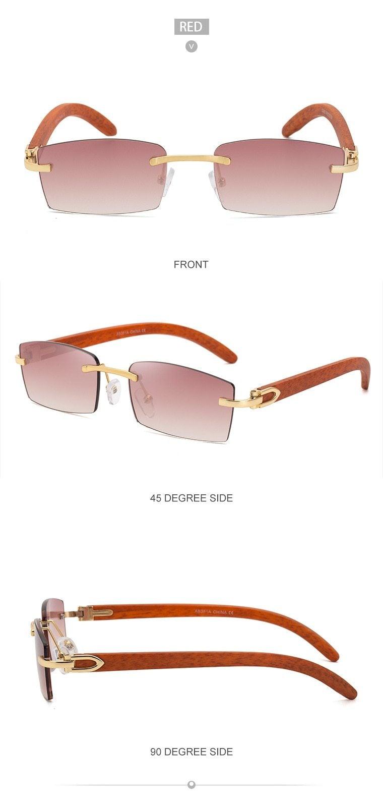 Rectangle Sunglasses for Men/Women Small Rimless Square Shade Eyewear Sunglasses For Men Super Clear Rimless Sunglasses Classic Driving Square Sunglasses