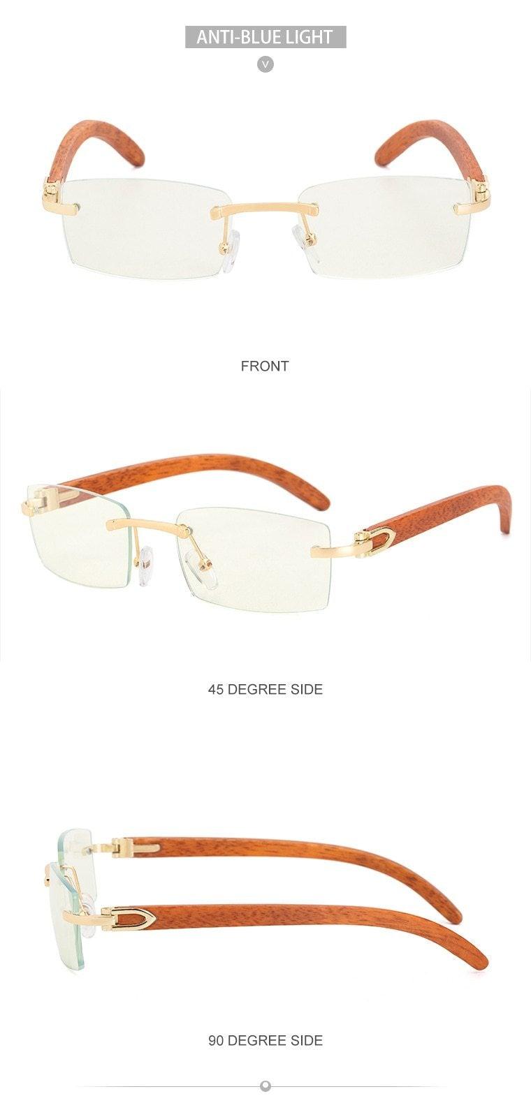 Rectangle Sunglasses for Men/Women Small Rimless Square Shade Eyewear Sunglasses For Men Super Clear Rimless Sunglasses Classic Driving Square Sunglasses