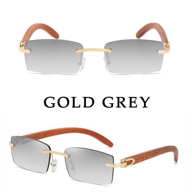 Rectangle Sunglasses for Men/Women Small Rimless Square Shade Eyewear Sunglasses For Men Super Clear Rimless Sunglasses Classic Driving Square Sunglasses