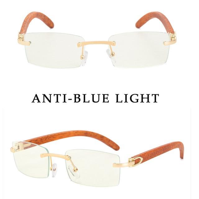 Rectangle Sunglasses for Men/Women Small Rimless Square Shade Eyewear Sunglasses For Men Super Clear Rimless Sunglasses Classic Driving Square Sunglasses