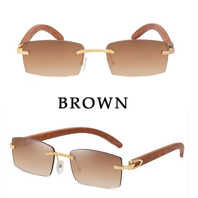 Rectangle Sunglasses for Men/Women Small Rimless Square Shade Eyewear Sunglasses For Men Super Clear Rimless Sunglasses Classic Driving Square Sunglasses