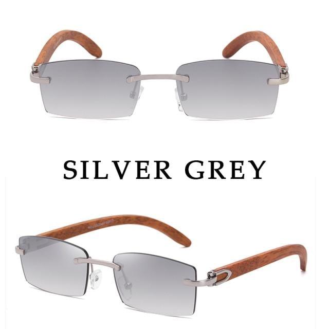 Rectangle Sunglasses for Men/Women Small Rimless Square Shade Eyewear Sunglasses For Men Super Clear Rimless Sunglasses Classic Driving Square Sunglasses