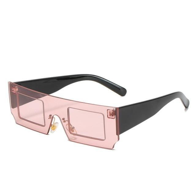 Rectangle Sunglasses for Women Retro Trendy Fashion Glasses Oval Lenses Narrow Thin Square Frame with UV400 Protection Decent Contrast Color Slice Box Style Glasses In Ocean Color Sunglasses For Men & Women