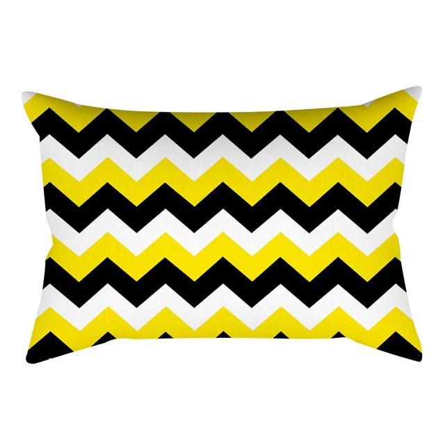 Rectangle Yellow Pillow Case Sofa Car Seat Cushion Cover Home Textile Modern Decorative Geometric Outdoor Pillow Cushion Covers Case For Couch Living Room Fashion Pillowcase 30x50CM
