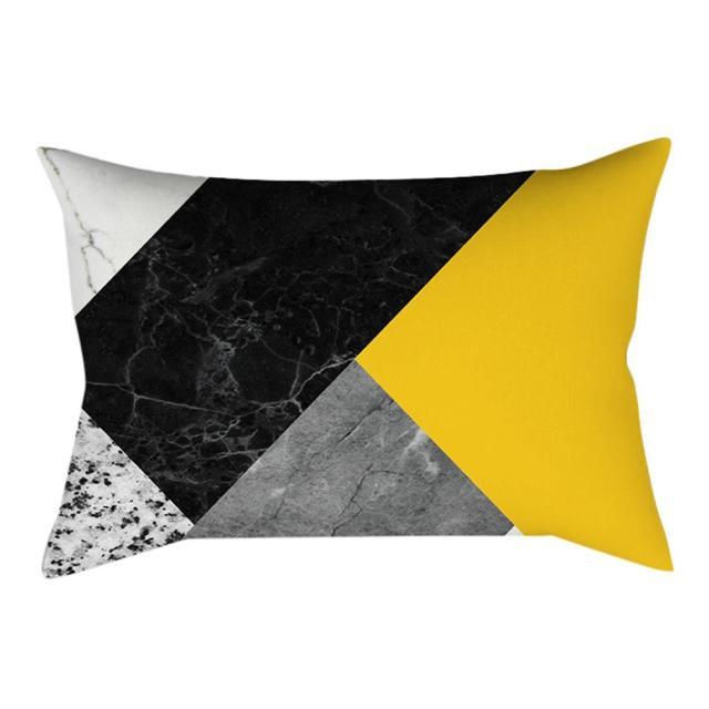Rectangle Yellow Pillow Case Sofa Car Seat Cushion Cover Home Textile Modern Decorative Geometric Outdoor Pillow Cushion Covers Case For Couch Living Room Fashion Pillowcase 30x50CM