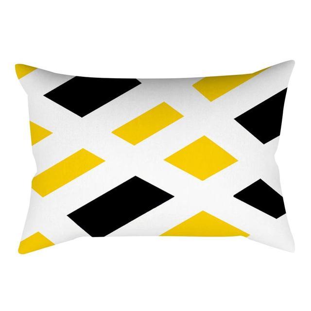 Rectangle Yellow Pillow Case Sofa Car Seat Cushion Cover Home Textile Modern Decorative Geometric Outdoor Pillow Cushion Covers Case For Couch Living Room Fashion Pillowcase 30x50CM