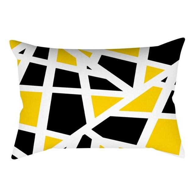 Rectangle Yellow Pillow Case Sofa Car Seat Cushion Cover Home Textile Modern Decorative Geometric Outdoor Pillow Cushion Covers Case For Couch Living Room Fashion Pillowcase 30x50CM