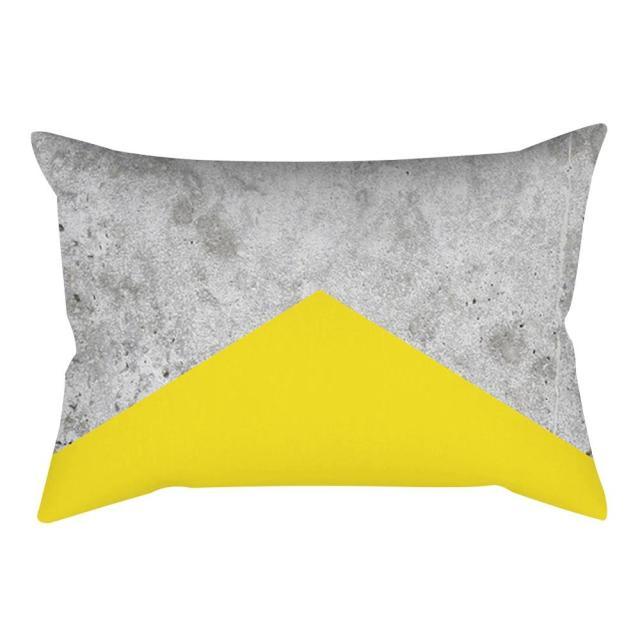 Rectangle Yellow Pillow Case Sofa Car Seat Cushion Cover Home Textile Modern Decorative Geometric Outdoor Pillow Cushion Covers Case For Couch Living Room Fashion Pillowcase 30x50CM