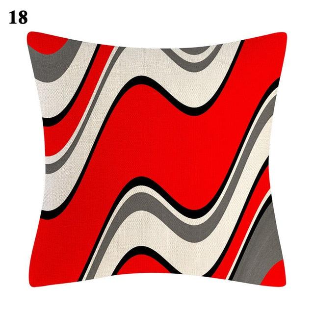 Red Abstract Cushion Cover Geometric Pillow Cases Sofa Decorative Modern Abstract Painting Pillow Case Beautiful Cushion Covers Fashion Pillowcase Pillow Cover