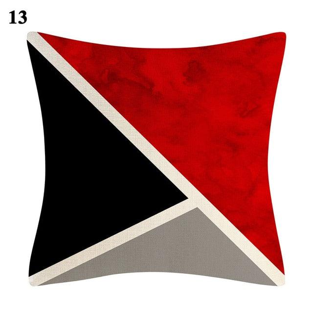 Red Abstract Cushion Cover Geometric Pillow Cases Sofa Decorative Modern Abstract Painting Pillow Case Beautiful Cushion Covers Fashion Pillowcase Pillow Cover