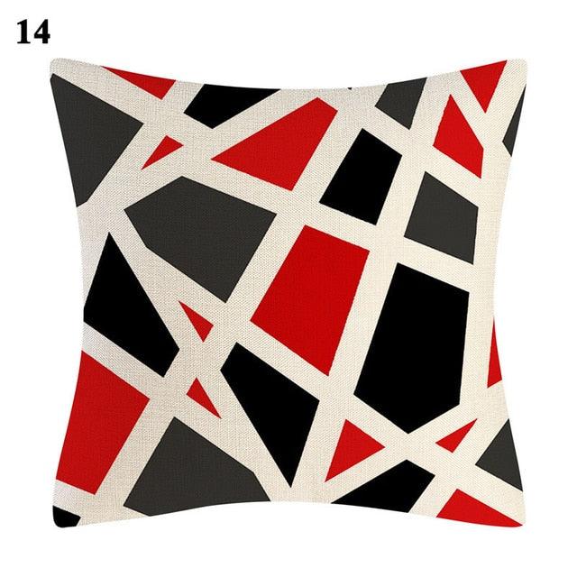 Red Abstract Cushion Cover Geometric Pillow Cases Sofa Decorative Modern Abstract Painting Pillow Case Beautiful Cushion Covers Fashion Pillowcase Pillow Cover