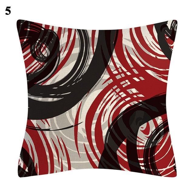 Red Abstract Cushion Cover Geometric Pillow Cases Sofa Decorative Modern Abstract Painting Pillow Case Beautiful Cushion Covers Fashion Pillowcase Pillow Cover