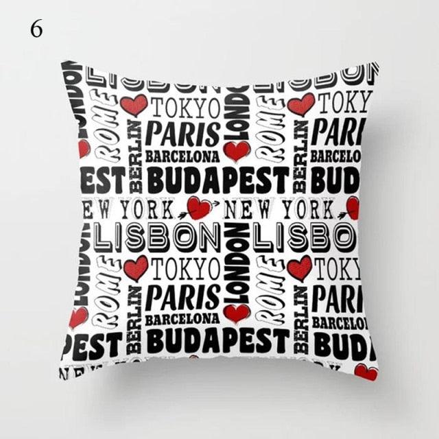 Red Abstract Cushion Cover Geometric Pillow Cases Sofa Decorative Modern Abstract Painting Pillow Case Beautiful Cushion Covers Fashion Pillowcase Pillow Cover