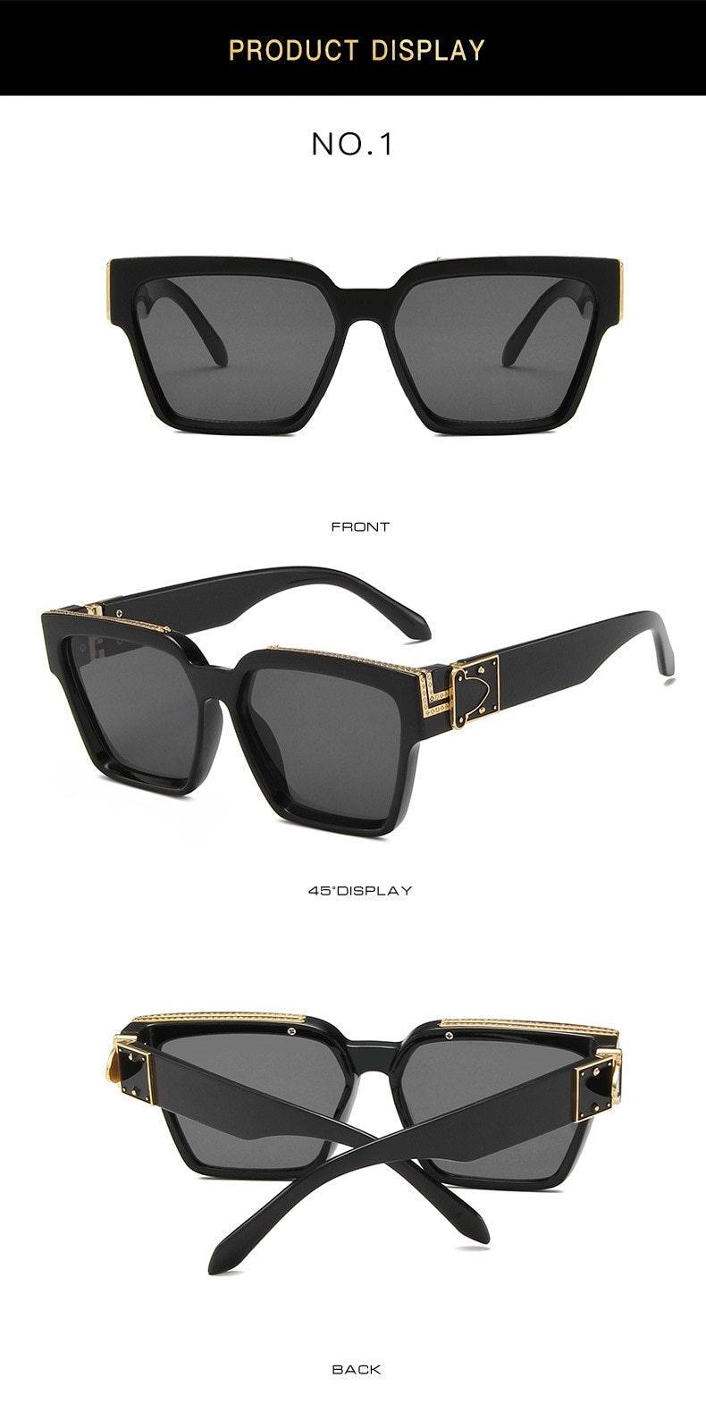 Retro Aviator Square Classic Alloy Frame glasses Classic Sunglasses For Male Square Shape Sunglasses For Female HD Polarized UV400 Protection Sunglasses