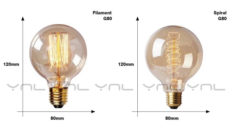 Retro Edison Light Bulb Vintage Edison Lamp Vintage Incandescent Edison Light Bulbs Edison Filament Light Bulb Dimmable Warm White Different Shape Light