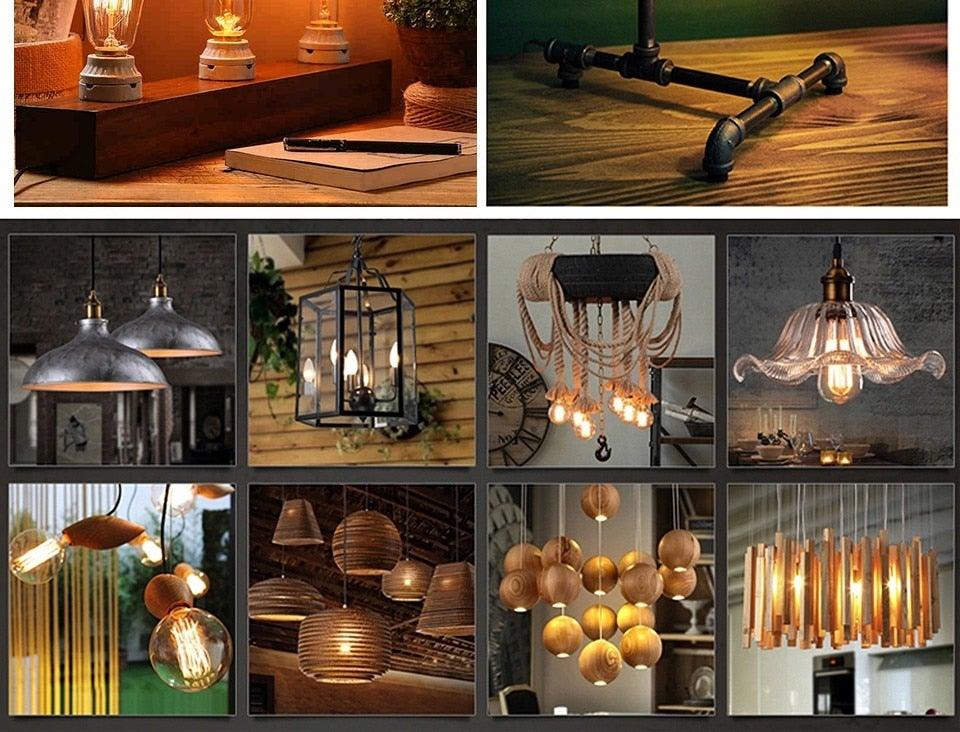 Retro Edison Light Bulb Vintage Edison Lamp Vintage Incandescent Edison Light Bulbs Edison Filament Light Bulb Dimmable Warm White Different Shape Light