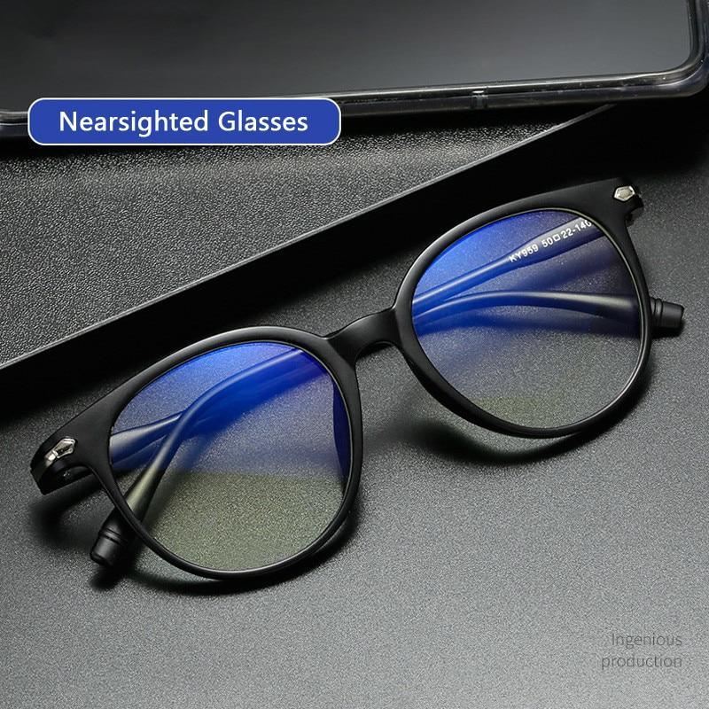 Retro Glasses Radiation Protection Optical Nearsight Frame For Men And Women Anti Blue Computer Eyewear Unisex Blue Light Blocking Glasses Stylish Eyewear Comfortable Eye Protection UV Glare -1 -1.5 -2.0 -2.5
