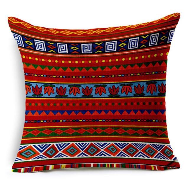 Retro High Quality Pillowcase Ethnic Stripes Linen Decorative Throw Pillow Cover For Couch Sofa Bed Bohemian Retro Stripe Cotton Blend Linen Pillow Case Cushion Cover Car Textile Printed Decor 45X45CM