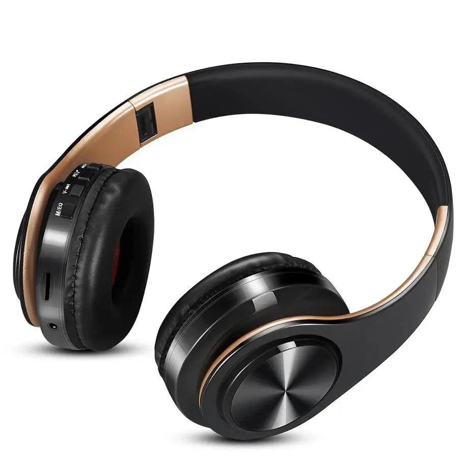 Retro Stereo Earphones Bluetooth Headphone Music Headset FM And Support SD Card With Mic And Volume Control, Wireless And Wired Headset