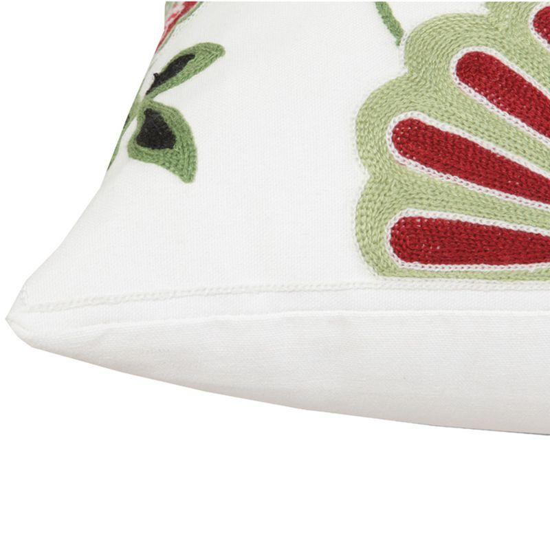 100% Cotton Embroidery Flower Pattern Pillow Cover Home Decoration Sofa Cushion Cover Housewarming Gift Pillow Case Decorative Embroidered Pillow Cover Handmade Cotton Cover For Throw Pillows Beautiful Modern Floral Patterns 45x45cm