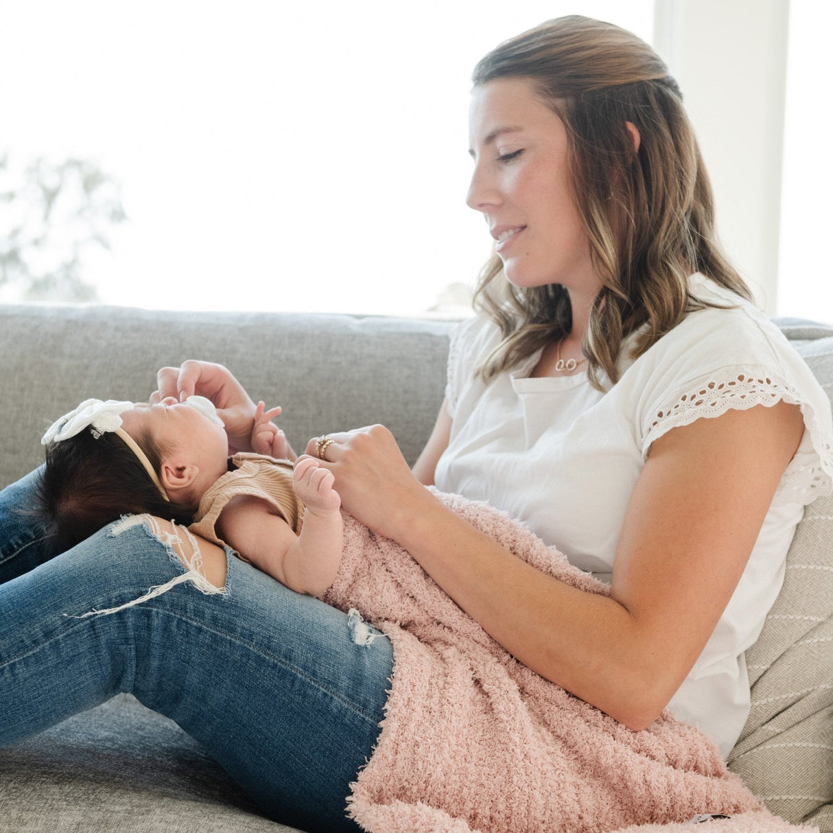 Ribbed Bamboni Mini Baby Blanket