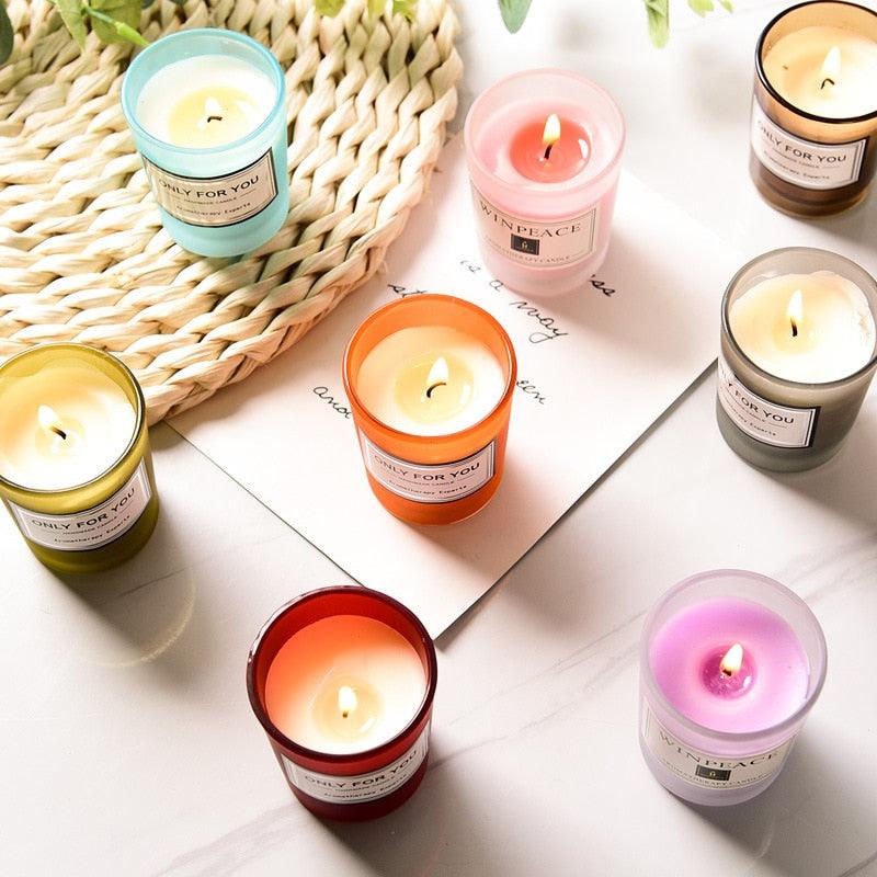Romantic Handmade Scented Candle Candles for Home Scented Candle Fall Candles Wick Candle Soy Candles Essential Oil Candles Plant Essential Oil Small Jar Aromatherapy Candle Travel Candles Natural Soy Wax Home Decor