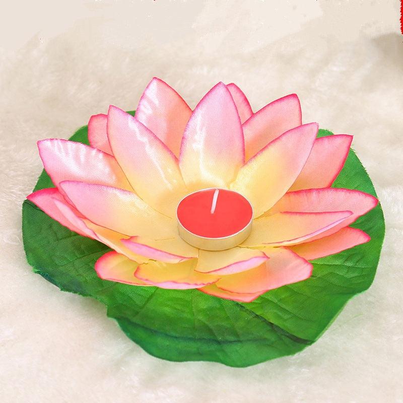 Romantic Lotus Lamps Wishing Water Floating Candle Light Birthday Wedding Party Decoration Lotus LED Candle Floating Candle Lights Up When It Meets Water Battery Powered Flameless Candle Light Waterproof Night Light For Festival Wedding Home Garden Pond