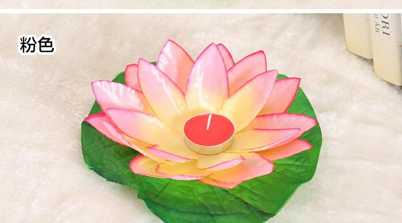 Romantic Lotus Lamps Wishing Water Floating Candle Light Birthday Wedding Party Decoration Lotus LED Candle Floating Candle Lights Up When It Meets Water Battery Powered Flameless Candle Light Waterproof Night Light For Festival Wedding Home Garden Pond