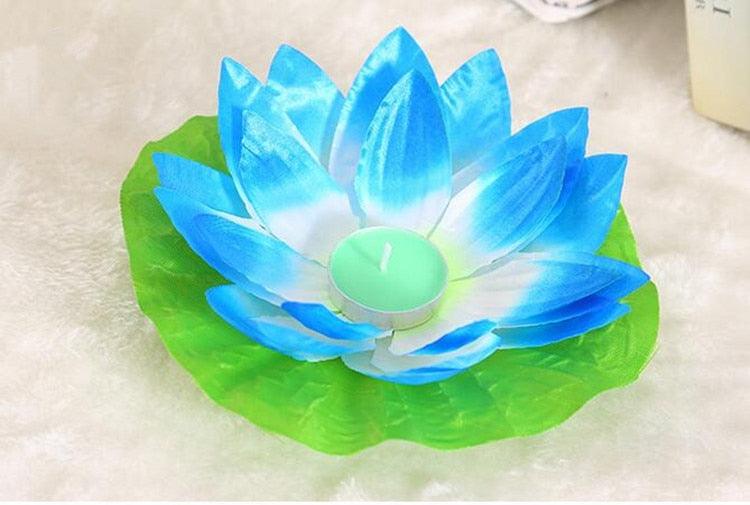 Romantic Lotus Lamps Wishing Water Floating Candle Light Birthday Wedding Party Decoration Lotus LED Candle Floating Candle Lights Up When It Meets Water Battery Powered Flameless Candle Light Waterproof Night Light For Festival Wedding Home Garden Pond