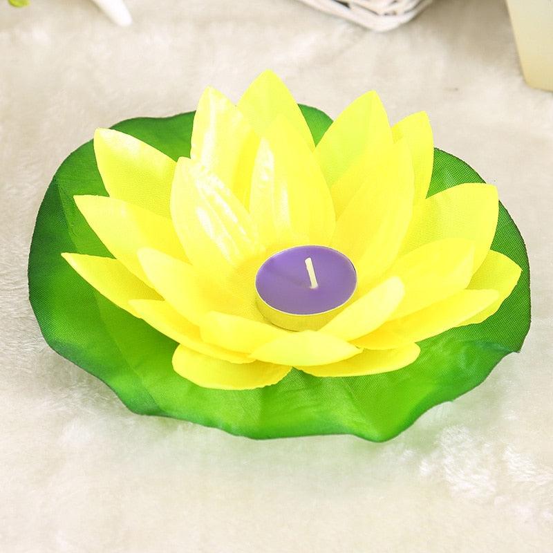 Romantic Lotus Lamps Wishing Water Floating Candle Light Birthday Wedding Party Decoration Lotus LED Candle Floating Candle Lights Up When It Meets Water Battery Powered Flameless Candle Light Waterproof Night Light For Festival Wedding Home Garden Pond