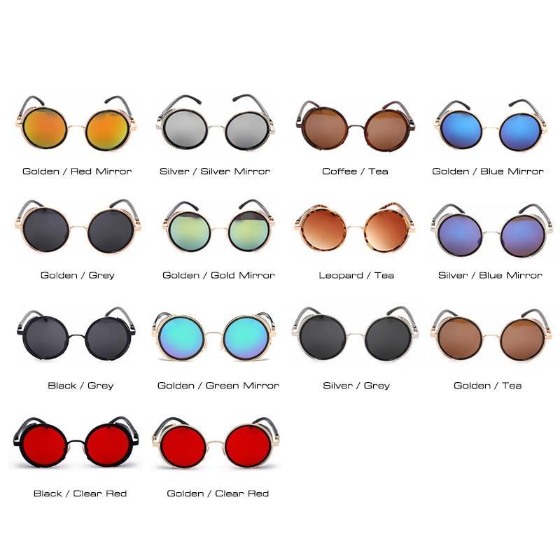 Round Vintage Sunglasses Retro Eyewear Style Sunglasses For Women New Retro Shape Coating Sunglasses For Men New Round Shape Sunglasses & Classic Design Sunglasses