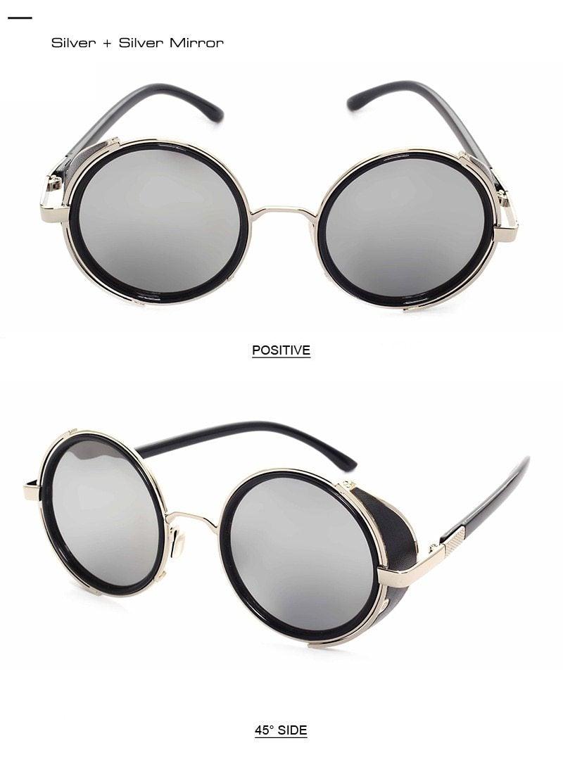 Round Vintage Sunglasses Retro Eyewear Style Sunglasses For Women New Retro Shape Coating Sunglasses For Men New Round Shape Sunglasses & Classic Design Sunglasses