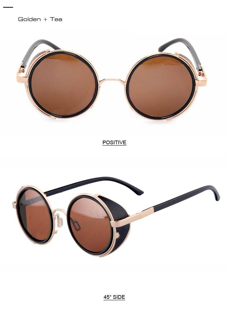 Round Vintage Sunglasses Retro Eyewear Style Sunglasses For Women New Retro Shape Coating Sunglasses For Men New Round Shape Sunglasses & Classic Design Sunglasses
