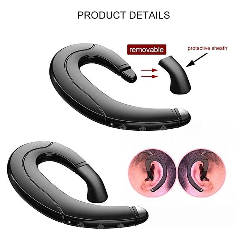 Running Sports Earphone BoneBluetooth Headphones True Wireless Earbuds with Charging Case IPX7 Waterproof Stereo Sound Earphones Built-in Mic in-Ear Headsets Deep Bass Conduction Ear Hook Bluetooth 5.0 HiFi Stereo Wireless Earphone Headset For Headsets