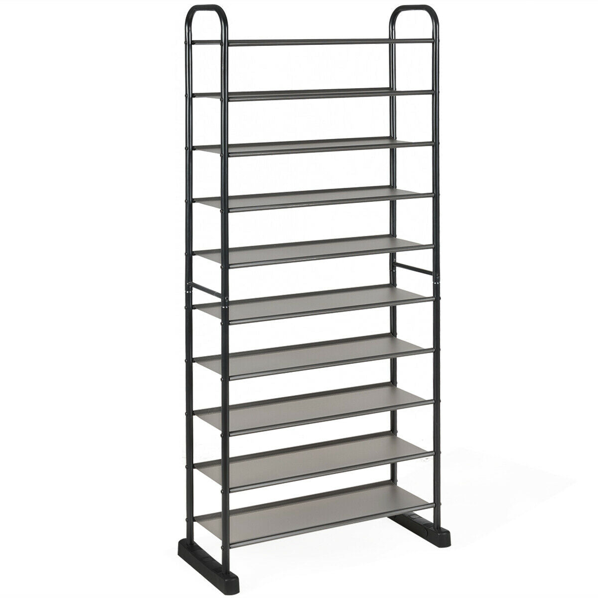 10-Tier Free-Standing Metal Frame Shoe Rack by DirectDeals