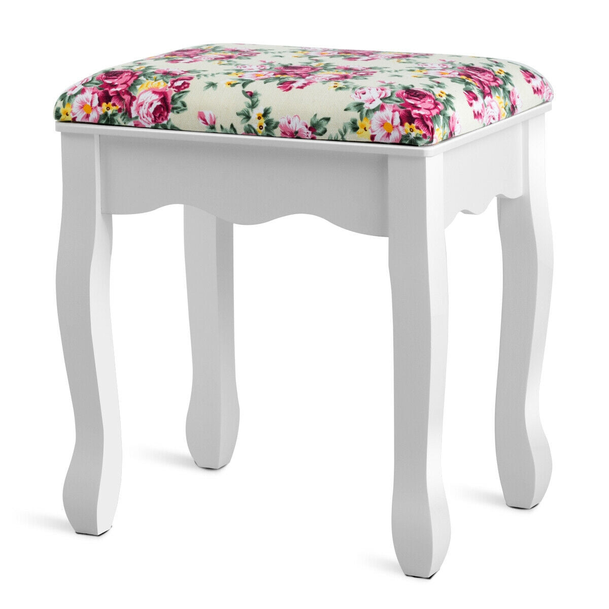 Makeup Vanity Table Set Girls Dressing Table with Drawers Oval Mirror-Black
