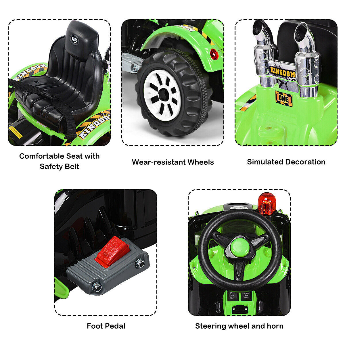 12 V Battery Powered Kids Ride on Dumper Truck-Yellow.