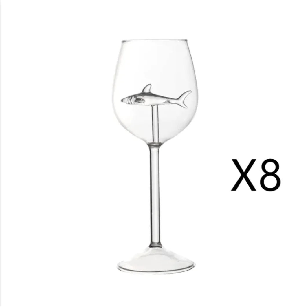 Shark Inside Red Wine Glass